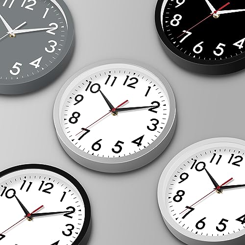DAXSMY 10 Inch Wall Clock, Battery Operated Silent Non Ticking - color: C-white, size: 10"