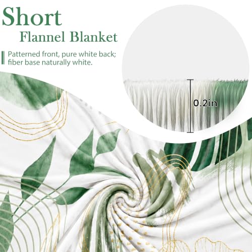 Sage Green Leaf Throw Blanket, 50x60 in - color: Green, size: 50"Wx60"L