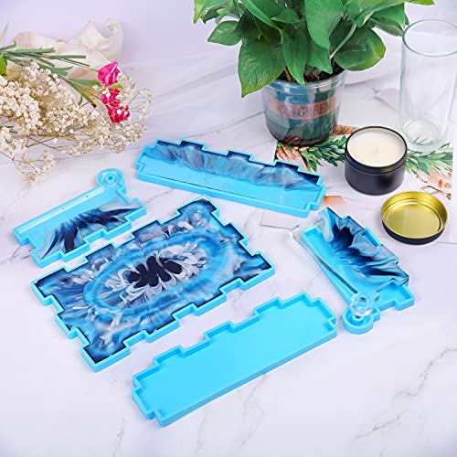 Resin Rectangle Box Mold for Dominoes, Epoxy Silicone Container with Lid