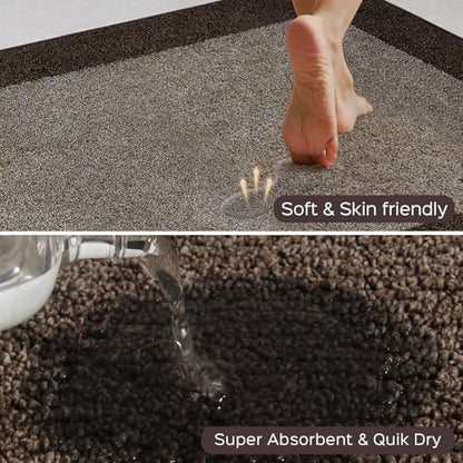 Kitchen Rugs Set (24" x 36"+ 24" x 60"), Runner Rug Roll Packing - color: Brown, size: 24" X 36"+ 24" X 60"