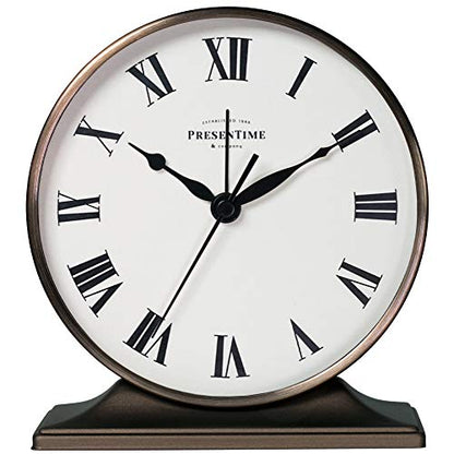 Presentime Lewis Mantel Alarm Clock - color: Copper Finish, size: 5.5*5 inch