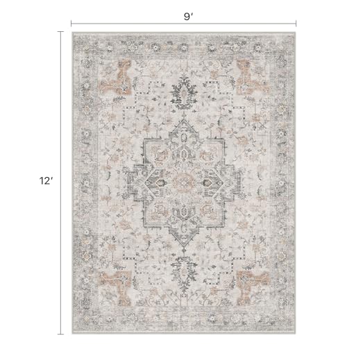 BESBLEE 9x12 Area Rug for Living Room,Washable Non Slip, Light Taupe Brown - color: Light Taupe Brown, size: 9' x 12' (Rectangular)