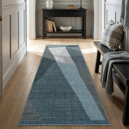 YIHOUSE Hallway Runner Rug, Machine Washable Non-Slip Low Pile,Blue,2x6 ft - color: Blue, size: 2' x 6' (Rectangular)