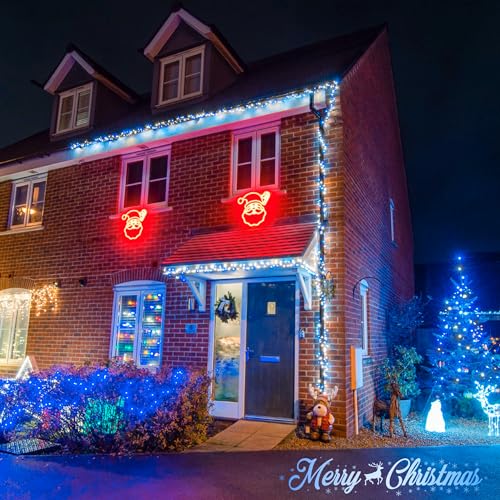JMEXSUSS Connectable 100 LED Blue and White Christmas Lights with 8 Modes - color: Blue White, size: 100 LED