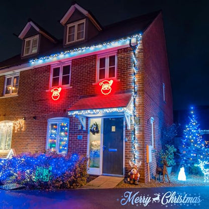 JMEXSUSS Connectable 100 LED Blue and White Christmas Lights with 8 Modes - color: Blue White, size: 100 LED
