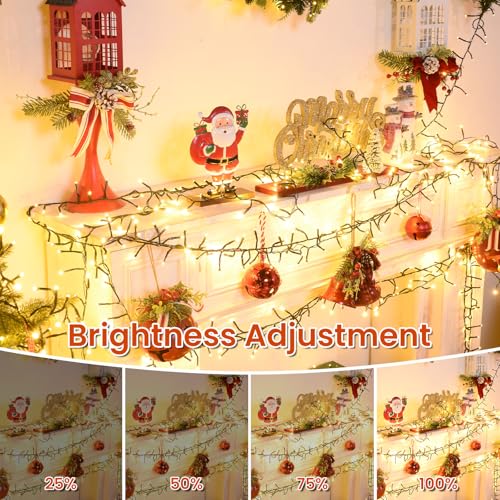 500 LED Cluster Lights Fairy Lights Plug in with Remote for Christmas Tree - color: Warm White, size: 500 LED