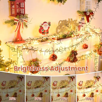 500 LED Cluster Lights Fairy Lights Plug in with Remote for Christmas Tree - color: Warm White, size: 500 LED