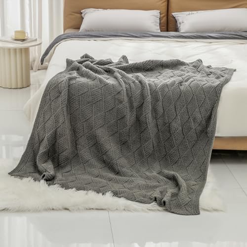 Premium Minky Throw Blanket, Soft Plush Lightweight Cozy Touch - color: Argyle Knit Grey, size: Kids(40″x50″)