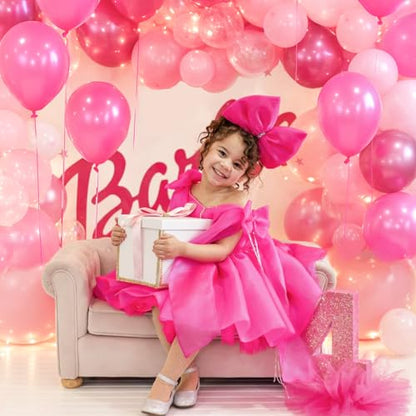 Patimate Pink Balloons Set 50 pcs 12 inch Metallic Hot Pink Latex Balloons - color: Metallic Hot Pink
