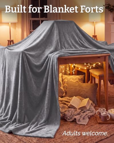 Fleece Blanket Giant 120" x 180" - Ultra-Soft Flannel Throw - Dark Grey - color: 14 - Dark Grey, size: Giant Blanket (180" x 120")