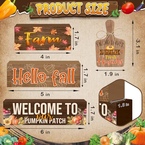 Britimes Fall Harvest Tiered Tray Decor Set, 4 Pack, Wooden - style: Fall Harvest