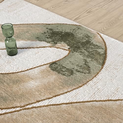 Abani Beige Cream Green Graffiti Area Rug – 9' x 12' – Abstract Artistic Design – Ivy Collection – Non-Shedding, Fade-Resistant, Easy to Clean – Durable for High Traffic Areas – Living Room & Bedroom - size: 9' x 12' (Rectangular)