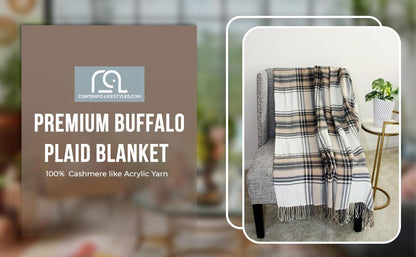 Blankets - Decorative Classic Blanket - Buffalo Plaid Throw Blanket - Comfortable and Ultra-Soft - Lightweight & Indoor Outdoor Blanket - Ideal for Living Room, Couch, Travelling Good for All Seasons