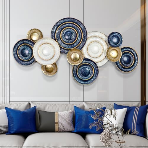 KEQAM Metal Wall Art for Living Room,Large Metal 3D Luxury Wall Wall Decor - color: Luxury Wall Decor