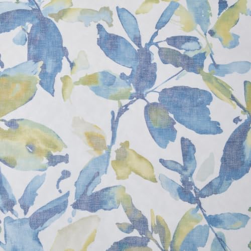 Farmhouse Sheer Curtains 96 Inch Length for Living Room 2 Panels - color: Leaf | Blue, size: 50"W x 96"L (Pack of 2)