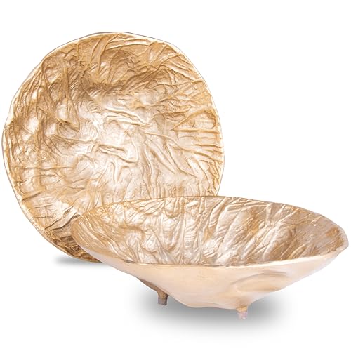 OBJET D'ART Emory Decorative Round Gold Bowl, Set of 2