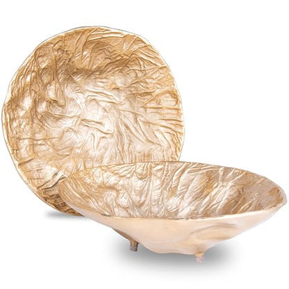 OBJET D'ART Emory Decorative Round Gold Bowl, Set of 2