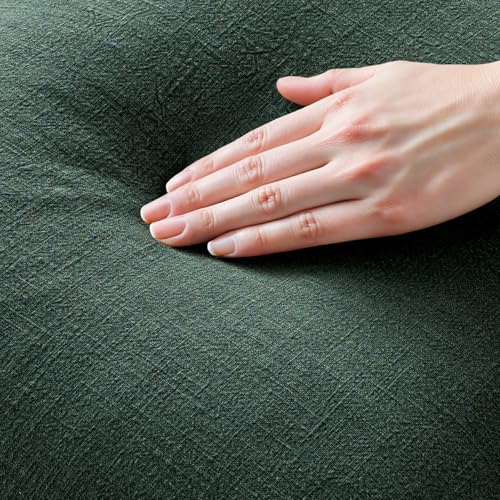 MIULEE Boho Linen Fringe Decorative Throw Pillow Covers Army Green 18x18 - color: Army Green, size: 18" x 18" (Pack of 2)