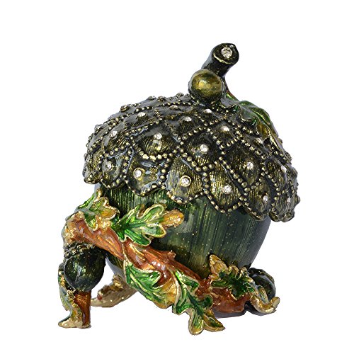 Halloween Pumpkin Trinket Box Jewelry Box Hand Painted Decorative Box with Hinged Lid Ring Earring Holder Table Figurine Collectible - color: Halloween Pumpkin