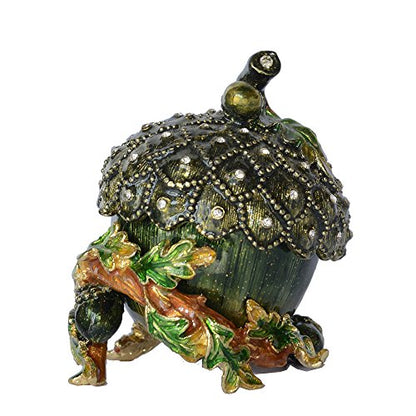 Halloween Pumpkin Trinket Box Jewelry Box Hand Painted Decorative Box with Hinged Lid Ring Earring Holder Table Figurine Collectible - color: Halloween Pumpkin