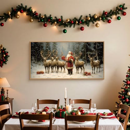 Celestdeco Large Christmas Santa Claus Framed Canvas Wall Art Set-40"x20"x1 - color: Santa Claus Wall Art, size: 40"L x 20"W