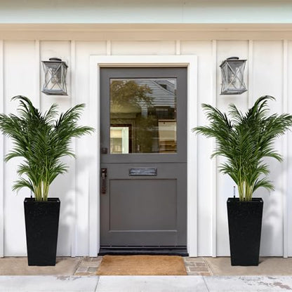 Garvee 22" Self-Watering Tall Planter with Water Level Indicator, Set of 2 - color: Black