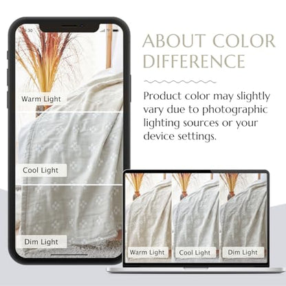 jinchan 100% Cotton Muslin Blanket Twin Boho Throw Blanket 50x60 Oatmeal - color: B. Cross Grey, size: 50"x60"