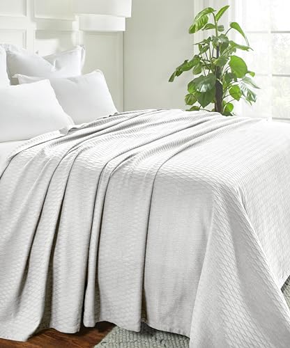 Superior Cotton Blanket, Lightweight, Breathable Bedding, King, Platinum - color: Platinum, size: King