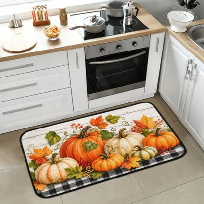 Pumpkin Kitchen Rug Non-Slip Indoor Carpet Absorbent Welcome Mat - color: B:b-12