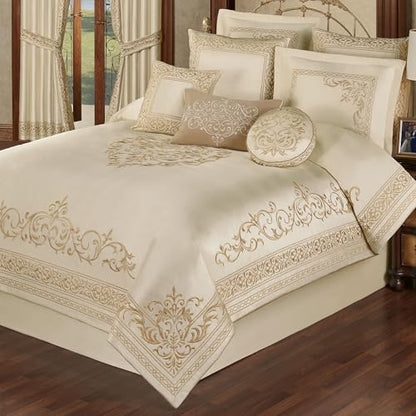 Touch of Class Versailles Luxury Comforter, Classic Pearl, King, 7 Pc Set - size: 7 Piece King Comforter Set