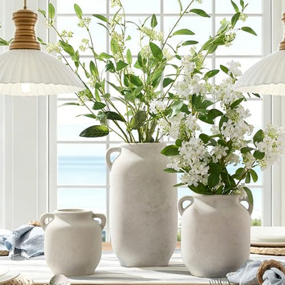 Vanselia Ceramic Flower Vase Home Table Decor Living Room Farmhouse 6 in - color: 6" Rustic