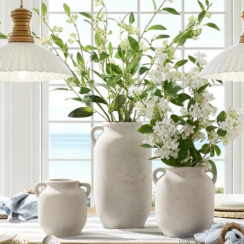 Vanselia Ceramic Flower Vase Home Table Decor Living Room Farmhouse 7.6 in - color: 7.6" Rustic