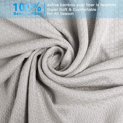 AmyHomie Cooling Blanket King Size 90"x108", 100% Rayon Derived from Bamboo - color: Light Gray, size: King (108"x90")