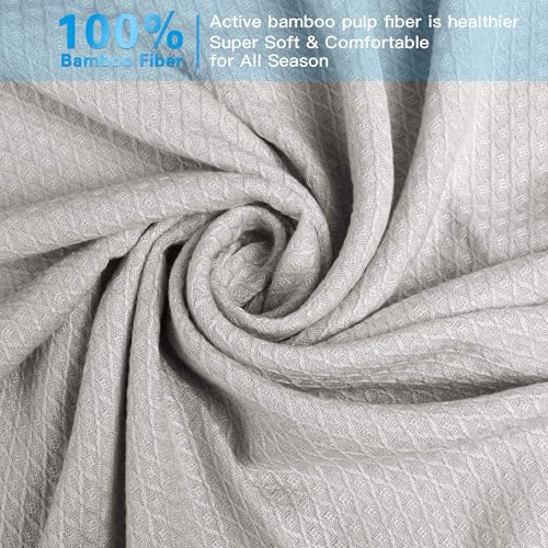 AmyHomie Cooling Blanket King Size 90"x108", 100% Rayon Derived from Bamboo - color: Light Gray, size: King (108"x90")