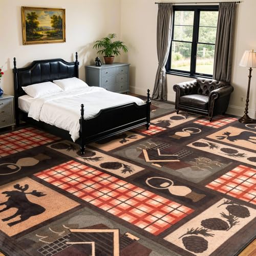 LIANLAM 6x9 Washable Area Rugs for Living Room and Bedroom(6x9,Deer) - color: Deer, size: 6' x 9' (Rectangular)