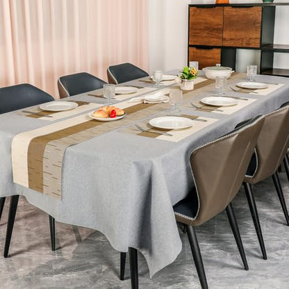 Placemats Set of 4, Vinyl Woven Heat-Resistant Place Mats - color: Beige Light Brown, size: Set of 4
