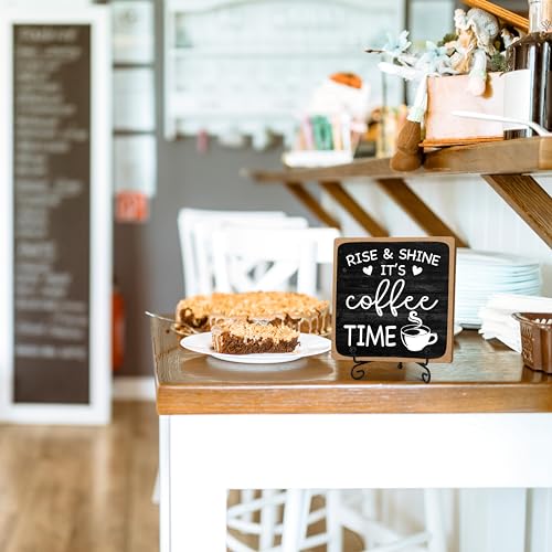 Farmhouse Coffee Bar Sign, Rise & Shine It's Coffee Time - color: Farmhouse Coffee