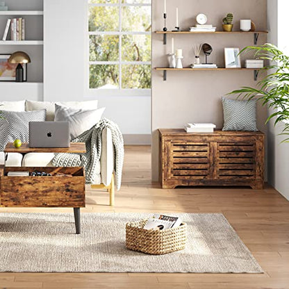 DINZI LVJ Long Wall Shelves, 47.3Inch Wooden Floating Shelves with Brackets - color: Rustic Brown, size: 47.3 Inch