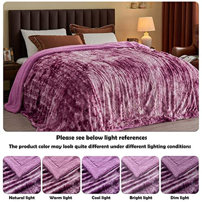 NEWCOSPLAY Faux Fur Sherpa Throw Blanket for Couch, Light Purple, 40"x50" - color: Light Purple, size: Throw(40"x50")