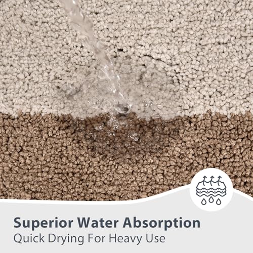 anllugs Bathroom Rugs, 20" x 30" Soft Bath Rugs, Beige & Grayish Brown - color: Beige & Grayish Brown, size: 20" X 30"