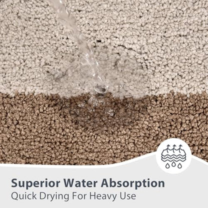 anllugs Bathroom Rugs, 20" x 30" Soft Bath Rugs, Beige & Grayish Brown - color: Beige & Grayish Brown, size: 20" X 30"