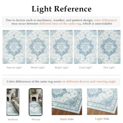 2x3 Blue Neutral Area Rug - color: Farmhouse | Blue, size: 2' x 3' (Rectangular)