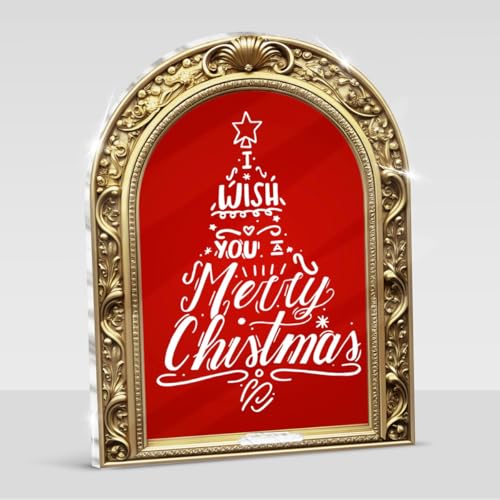 Vintage Framed Merry Christmas Tree Sign Table Decorations - color: TREE02
