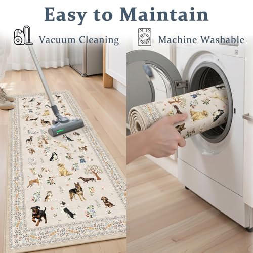 Beige Hallway Runner Rug 2x8 for Bedroom Kitchen - color: Beige Dog, size: 2' x 8' (Rectangular)