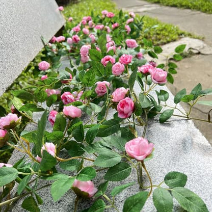 2X 6FT Fake Rose Garland, Flower Garland,Artificial Flower wild Rose Vine - color: Pink, size: 2