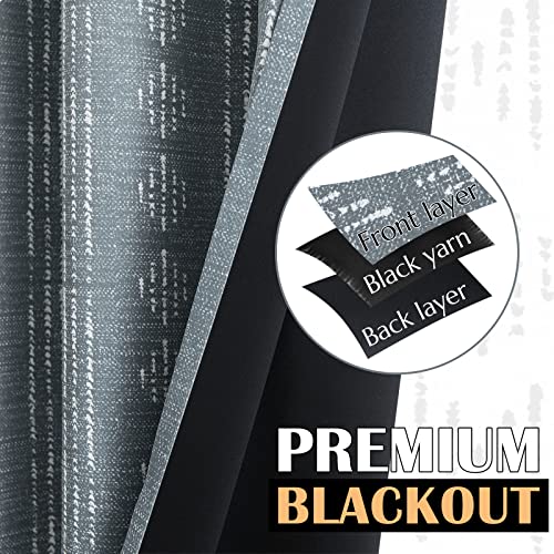 jinchan Boho Blackout Curtains 63 Inch Length for Bedroom Living Room - color: Boho | White on Grey, size: 52"W x 63"L (Pack of 2)