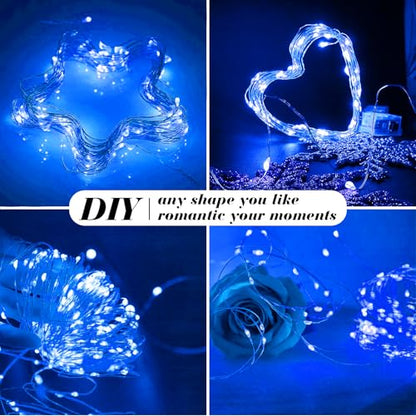 ZGWJ 12 Pack Blue Fairy Lights, Mini String Lights - color: Blue, size: 12P