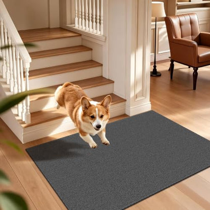 Waterproof 3x5 Small Area Rug Non Slip for Dogs Joint-Friendly, Black/Gray - color: Sky Black, size: 3' x 5' (Runner)