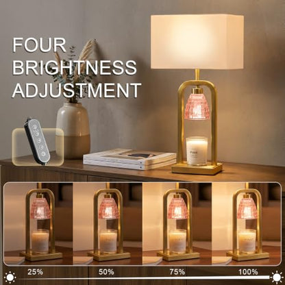 PoKat 21.5'' Pink Table Lamp with Candle Warmer & Gift Box for Bedroom - color: Set of 1 - Pink