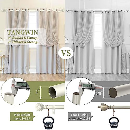 TANGWIN Farmhouse Curtain Rod Adjust 18-45",Heavy Duty Boho,Antique White - color: Antique White, size: 18-45" & 1pack